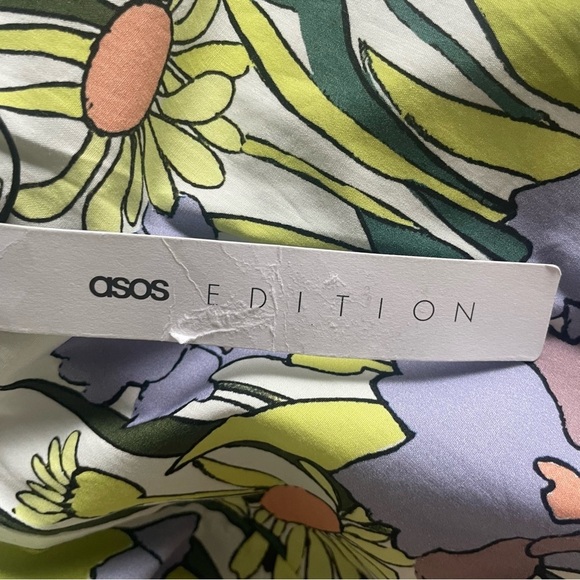 ASOS Floral Midi Dress - Green and Purple - Picture 8 of 12